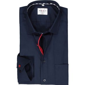MARVELIS modern fit overhemd, mouwlengte 7, popeline, donkerblauw 38