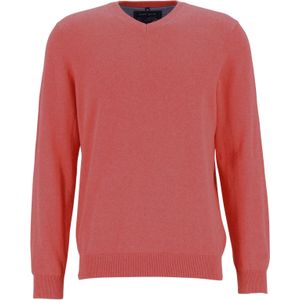 MARVELIS modern fit trui katoen, V-hals, rood -  Maat: S