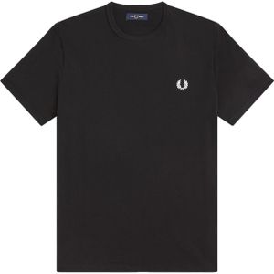 Fred Perry Ringer regular fit T-shirt M3519, korte mouw O-hals, zwart -  Maat: L