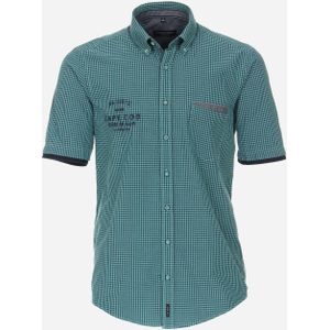 CASA MODA Sport casual fit overhemd, korte mouw, seersucker, groen geruit 53/54