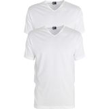 ALAN RED T-shirts Vermont extra lang (2-pack), V-hals, wit -  Maat: L