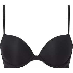 Calvin Klein dames Sheer Marquisette push up plunge bra, beugel BH, zwart -  Maat: 80C