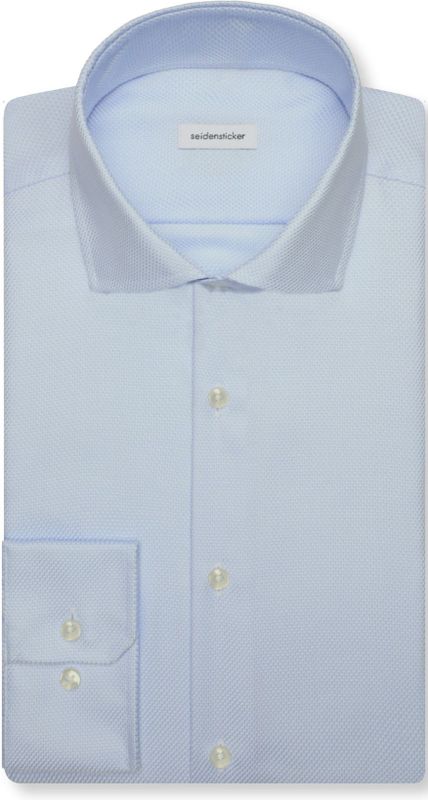 Seidensticker slim fit overhemd, structuur, blauw