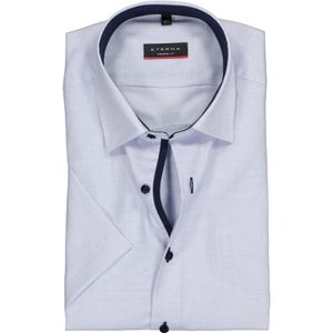 ETERNA modern fit overhemd, korte mouw, structuur heren overhemd, lichtblauw met wit (donkerblauw contrast) 48