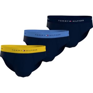 Tommy Hilfiger hipster brief (3-pack), heren slips, blauw met gekleurde tailleband -  Maat: XXL