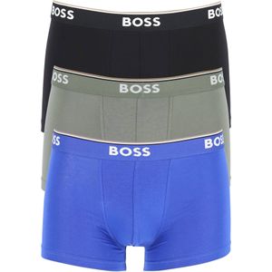HUGO BOSS Power trunks (3-pack), heren boxers kort, groen, zwart, blauw -  Maat: L