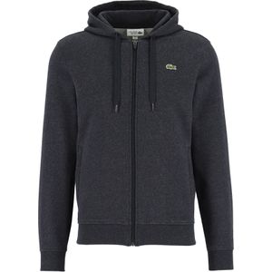 Lacoste heren hoodie sweatvest, met rits, antraciet grijs -  Maat: XL