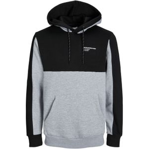 JACK & JONES Force blocking sweat hood regular fit, heren hoodie katoenmengsel met capuchon, lichtgrijs melange