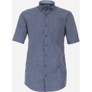 3 voor 99 | Redmond modern fit overhemd, korte mouw, popeline, blauw geruit 41/42