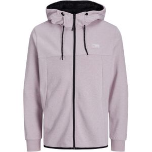 JACK & JONES Air sweat zip hood regular fit, heren sweatvest katoenmengsel met capuchon, paars melange