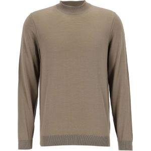 BOSS Bjarno regular fit trui wol, heren trui middeldik O-hals, groen