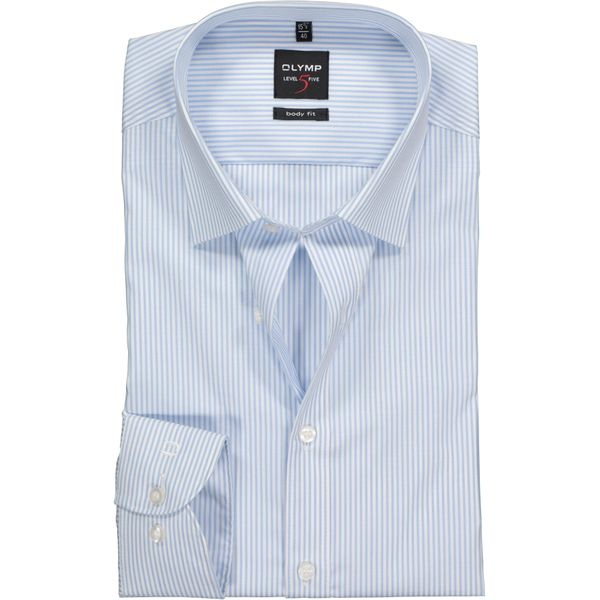 Marco Visconti Shirt met lange mouwen blauw gestreept patroon zakelijke stijl Mode Zakelijke overhemden Shirts met lange mouwen 