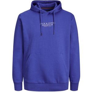 JACK & JONES Arie sweat hood slim fit, heren hoodie katoenmengsel met capuchon, blauw