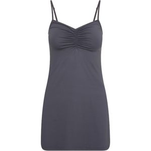 RJ Bodywear Pure Color dames jurk (1-pack), onderjurk met verstelbare bandjes, grijs