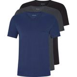 HUGO BOSS Classic T-shirts regular fit (3-pack), heren T-shirts V-hals, navy, grijs, zwart -  Maat: M