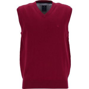 Redmond heren spencer katoen, V-hals, bordeaux rood