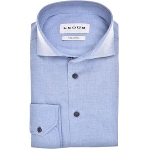 Ledub modern fit overhemd, flanel, lichtblauw