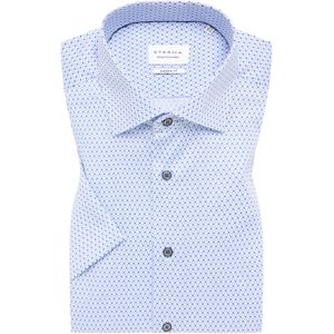 ETERNA modern fit overhemd korte mouw, twill, lichtblauw dessin 45