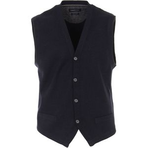 CASA MODA mouwloos heren vest katoen, donker blauw -  Maat: 3XL