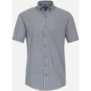 3 voor 99 | Redmond comfort fit overhemd, korte mouw, popeline, blauw geruit 37/38