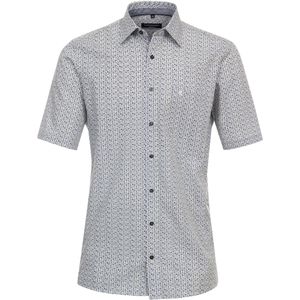 CASA MODA comfort fit overhemd, korte mouw, popeline, blauw, wit dessin