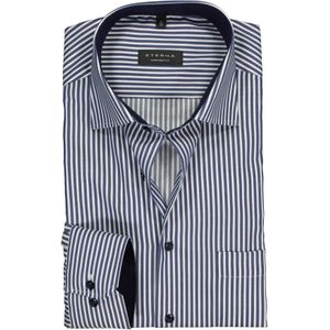 ETERNA comfort fit overhemd, twill heren overhemd, blauw met wit gestreept (contrast) 54