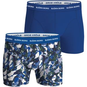 Bjorn Borg Cotton Stretch boxers, heren boxers normale lengte (2-pack), blauw, print