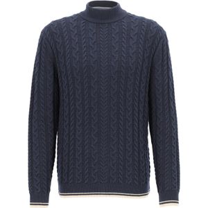 OLYMP - Modern Fit - Turtleneck Trui - Marine Blauw - Wolmengsel