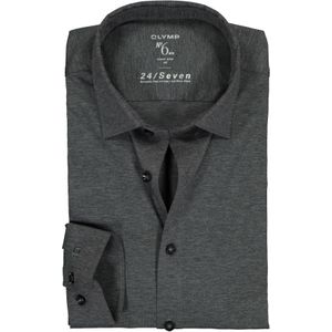 OLYMP No. Six 24/Seven super slim fit overhemd, tricot, antraciet grijs 39