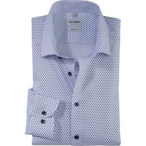 OLYMP Level 5 body fit overhemd, popeline, bleu dessin
