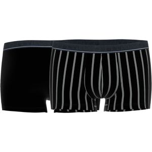 BUGATTI heren boxer normale lengte (2-pack), zwart gestreept