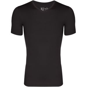 RJ Bodywear Pure Color T-shirt V-hals, zwart microfiber -  Maat: M