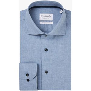Michaelis slim fit heren overhemd, dobby, blauw