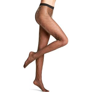 FALKE - Fascination - Panty - Zwart - 20 DEN - Gedessineerd Materiaal