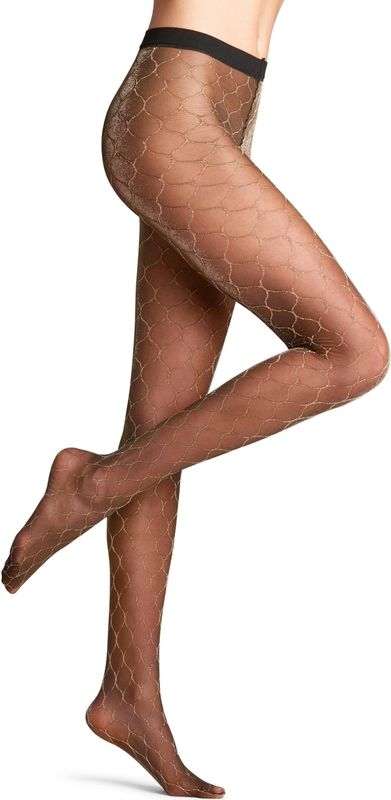 FALKE - Fascination - Panty - Zwart - 20 DEN - Gedessineerd Materiaal