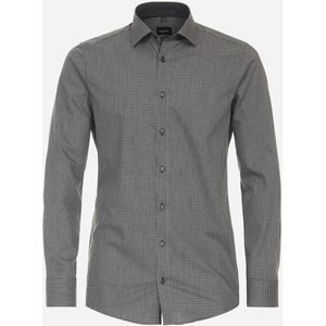 VENTI modern fit overhemd, structuur, antraciet geruit