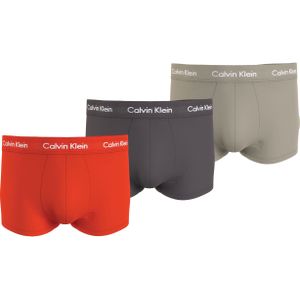 Calvin Klein Trunk (3-pack), heren boxers normale lengte, oranje, donkergrijs, kaki -  Maat: S