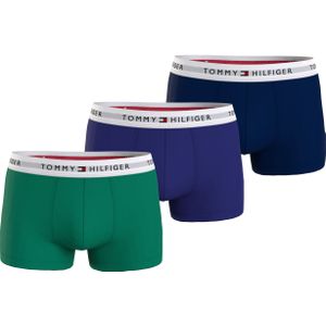 Tommy Hilfiger heren boxers normale lengte (3-pack), trunk, groen en blauw -  Maat: XL