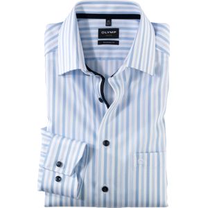 OLYMP Luxor modern fit overhemd, popeline, bleu gestreept