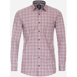 3 voor 99 | Redmond modern fit overhemd, popeline, rood geruit 47/48