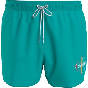 Calvin Klein Short Drawstring swimshort, heren zwembroek, groen -  Maat: S