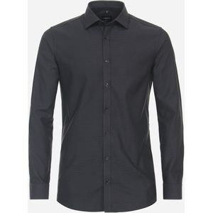 VENTI - Body Fit Overhemd - Antraciet - Strijkvriendelijk - Mouwlengte 72 cm - Boordmaat 39