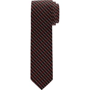 OLYMP smalle stropdas, sienna geruit -  Maat: One size