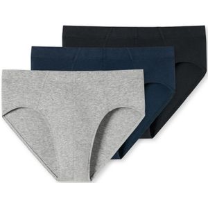 SCHIESSER 95/5 slip (3-pack), heren supermini biologisch katoen grijs, blauw, zwart