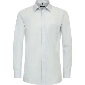 3 voor 99 | Redmond comfort fit overhemd, popeline, wit met blauw dessin