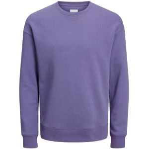 JACK & JONES Star basic sweat crew neck regular fit, heren sweatshirt katoenmengsel met O-hals, paars