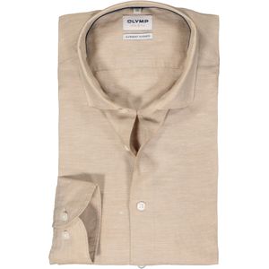 OLYMP Level 5 body fit overhemd, structuur, beige