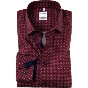 OLYMP Luxor comfort fit overhemd, popeline, rood dessin