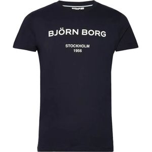 Bjorn Borg logo T-shirt, blauw -  Maat: XL