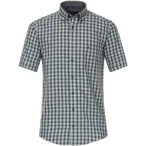 CASA MODA Sport casual fit overhemd, korte mouw, chambray, groen geruit